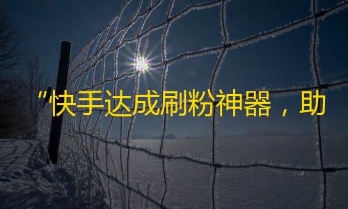 “快手达成刷粉神器，助力用户实现快速增粉”